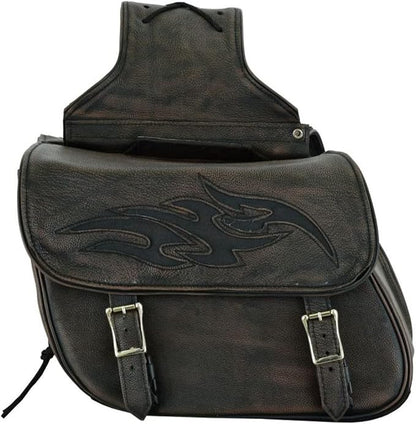 GARGOYLE BELLS Motorcycle Saddle Bags Leather Motorcycle Luggage Bag - Image 2