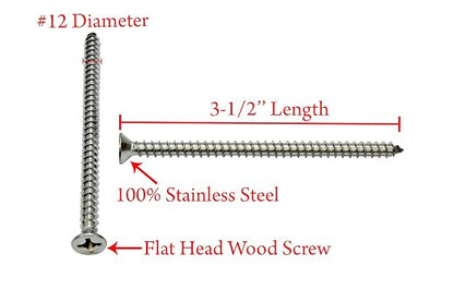 Bolt Dropper #12 X 3-1/2'' Stainless Steel Flat Head Phillips Wood Screw - Image 2