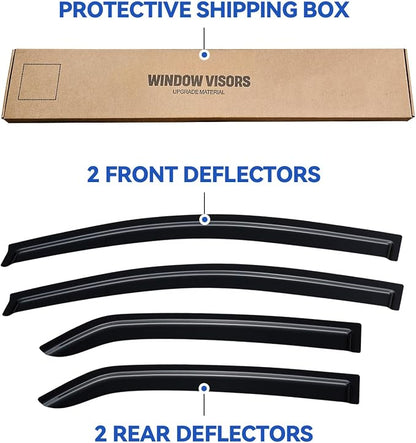Window Visors Rain Guards for 2007-2013 Toyota Yaris Sedan, Out-Channel Window - Image 5