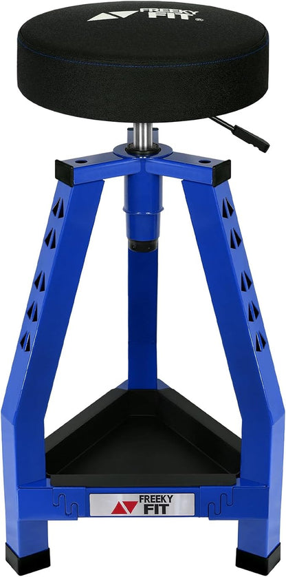 Adjustable Tall Shop Stool, Mechanics Garage Stool Chair, Work Metal Chair by FreekyFit