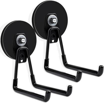 MIN CI 2 Pack Magnetic Hooks, 3.46" Heavy Duty, Neodymium & Rubber, 35 lbs Max by MINCIMagnetsManufacturer