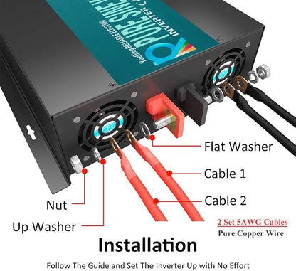 WZRELB 5000W 24V High Efficiency Solar Power Off Grid DC Voltage Converter Pure - Image 5