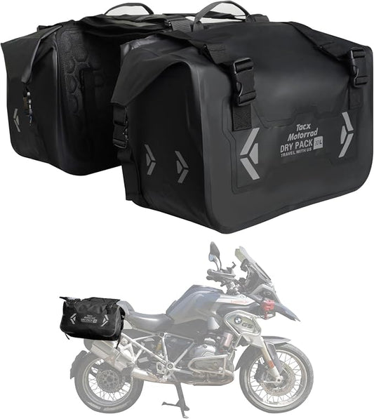 Motorcycle Saddle Bags Tail Bag, 30L Roll-top Waterproof Motor Detachable Side by TACXMOTORRAD