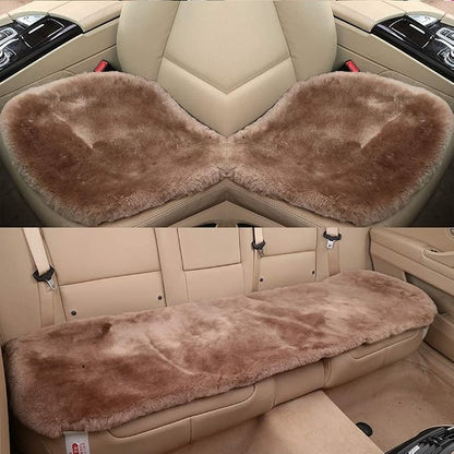 20 inchs Shearling Sheepskin Car Seat Cover, Fluffy Fuzzy Wool Car Seat Covers - Image 4
