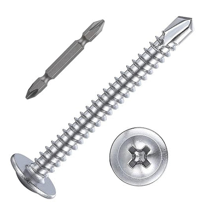 Wensilon #10×1-1/2”for Sheet Metal Self-Tapping Screws 410 Stainless Steel by Wensilon