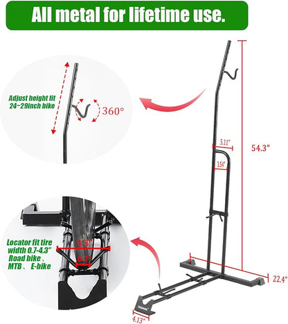 Bike Stand, Vertical Bike Rack For Indoor Bike Storage, Upright Bicycle Stand - Image 4