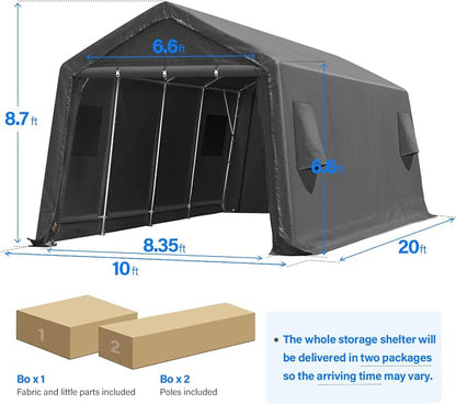 ADVANCE OUTDOOR 10X20 ft Carport Heavy Duty Outdoor Patio Portable Canopy - Image 5