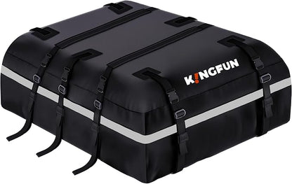 Kingfun Car Rooftop Cargo Carrier – Waterproof 20 Cubic Feet Car Roof Bag Fit by Kingfun
