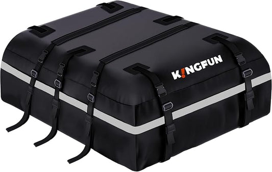 Kingfun Car Rooftop Cargo Carrier – Waterproof 20 Cubic Feet Car Roof Bag Fit by Kingfun