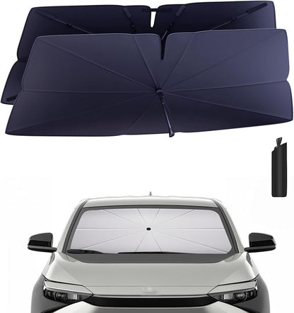 Windshield Sun Shade Umbrella for 2023-2025 Toyota bZ4X Accessories: Custom Fit by HIMUMOY