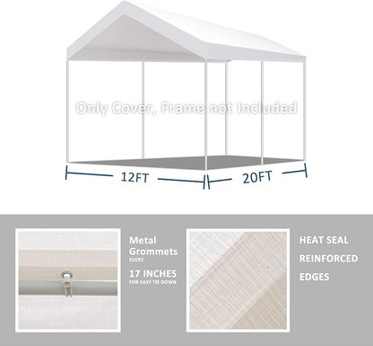 12'x20' Carport Replacement Canopy Cover - Image 3