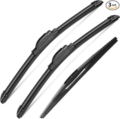 3 Wipers Set for Infiniti QX70 2014-2017, Windshield Wiper Blades Original by SCTIOANSNOemWiperBlades
