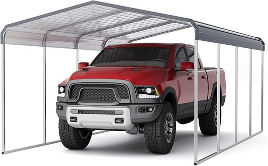 Carport Canopy 12x20 FT Heavy Duty Metal Carport Kit – Outdoor Portable Garage by Unknown