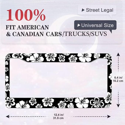 2 Pack Hibiscus License Plate Frame-Rustproof Aluminum White Hibiscus Floral - Image 5
