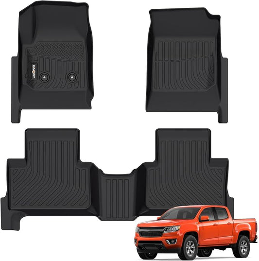 GINOWY-Floor Mats for Chevy Colorado 2015-2022 Crew Cab/GMC Canyon, TPE All by GINOWY