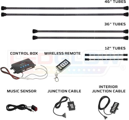 LEDGlow 4pc Million Color Multi-Color LED Underbody Underglow & 2pc Interior - Image 2