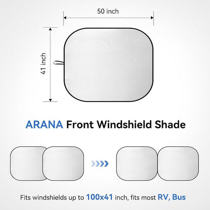 ARANA 2 Piece RV Sun Shade for Windshield, RV Car Windshield Sun Shade Cover - Image 2