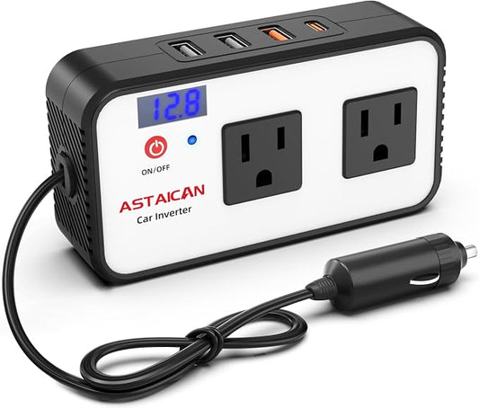 200W Car Power Inverter, DC 12V to 110V AC Car Plug Adapter by Astaican