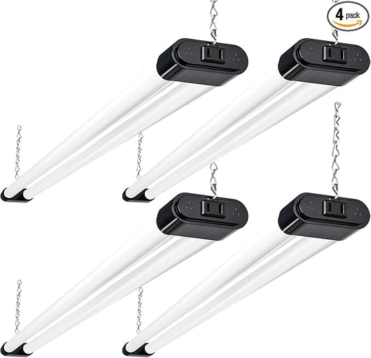 hykolity 4 Pack Linkable LED Shop Light, 4FT 44W, 5000K Daylight, Plug-in by hykolity