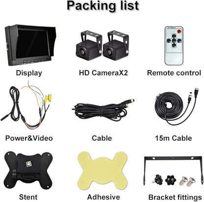 AHD Dual Backup Camera with 7'' 1080P DVR Monitor, Front and Rear View Camera - Image 7