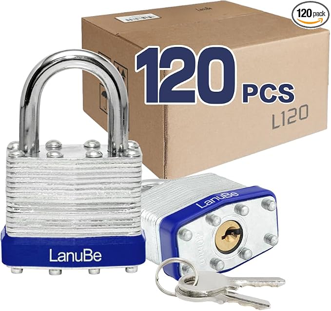 LanuBe Lock Laminated keyed Padlock, keyed Alike Locks, Normal Shackle by LanuBe
