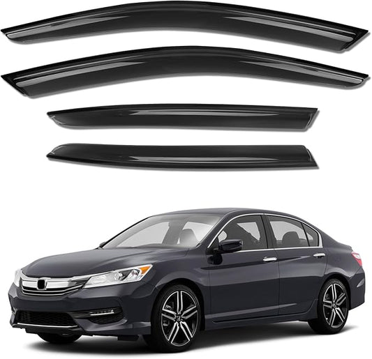 Rain Guards for Car Windows, Tape-On Window Visors Rain Guards Fit for Honda by KYX