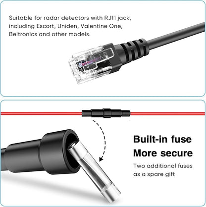 Radar Detector Rearview Mirror Rod Mounting Bracket and Radar Direct Power Cord - Image 6
