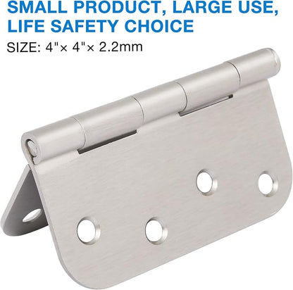 3 Pack 4 Inch Door Hinges Brushed Nickel Interior/Exterior Door Hinges Satin - Image 2