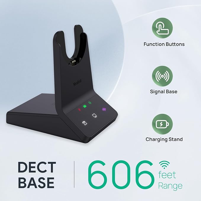 Yealink WH64 DECT & Bluetooth Mono UC Zoom Wireless Headset, 606 ft Range - Image 3
