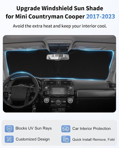 Sun Shade for 2017-2024 2025 Mini Countryman Cooper F60 SUV Windshield Sunshade - Image 4