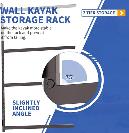 Wall Mounted Kayak Storage Rack, Kayak Racks - Image 2