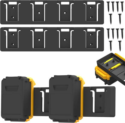 Battery Rack Compatible with DeWalt 20V Battery Holder, Mount 4 Slot Bulk by SZWJT-LV