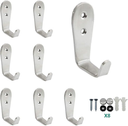 Stainless Steel Coat Hooks, Heavy Duty Metal Hangers by MetalTools