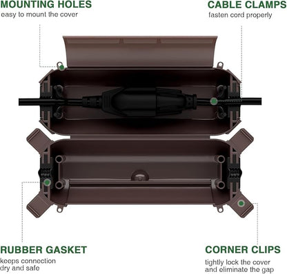 Flemoon Outdoor Extension Cord Waterproof Cover, Weatherproof Electrical - Image 3