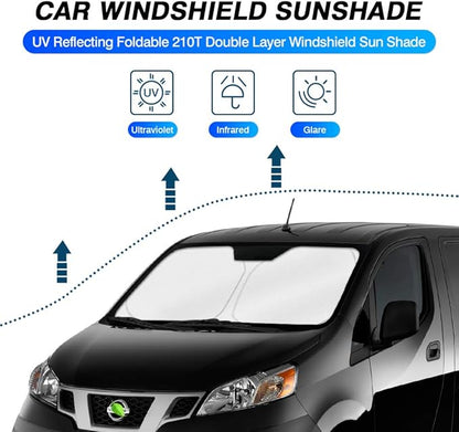 KUST Windshield Sun Shade for 2014-2021 Nissan NV200 Minivan Accessories Custom - Image 2