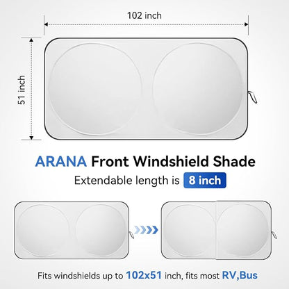 ARANA RV Windshield Sun Shade - Image 2