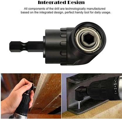 Right Angle Drill Adaptor, 4-in-1 Impact Drill Bit Extension, 360° Rotatable - Image 2