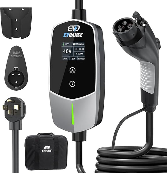 Level 2 EV Charger 40Amp, 240V 9.6KW Portable Electric Vehicle Charging Stations by EVDANCE