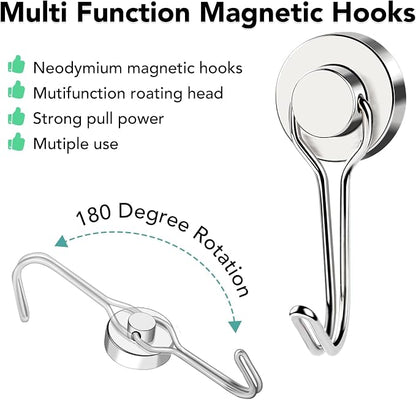 MIKEDE Magnetic Hooks, 40Lbs Heavy Duty Neodymium Magnet Hooks Magnetic Swivel - Image 5