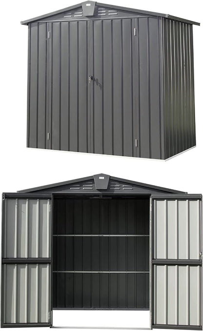 Domi 10’ x 8’ Outdoor Storage Shed, Metal Sheds Tool Storage Gable Roof - Image 5