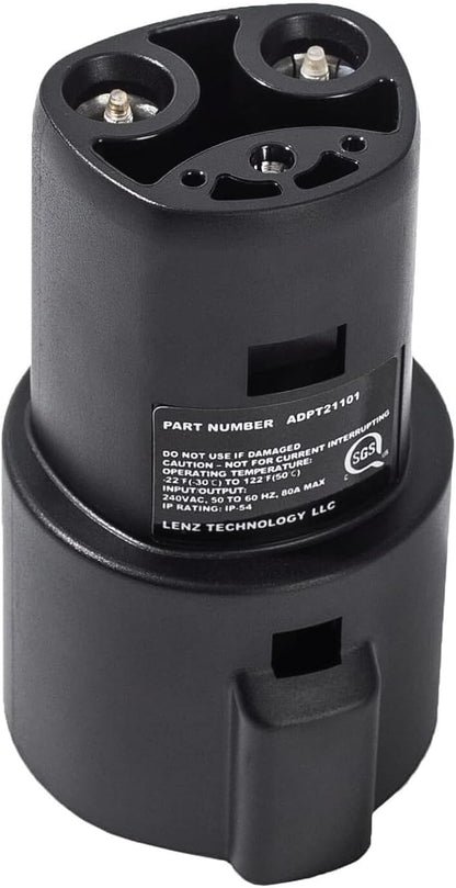 LENZ J1772 Charging Adapter for Tesla Model 3, and Cybertruck, Safety Certified by LENZChargingSolution