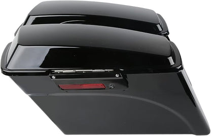 XFMT Motorcycle Saddlebags Vivid Black Hard Saddle Bags Trunk W/Black Latches - Image 3
