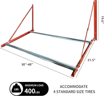 Foozet Heavy Duty Adjustable Wall Mounted Tire Rack - Image 2