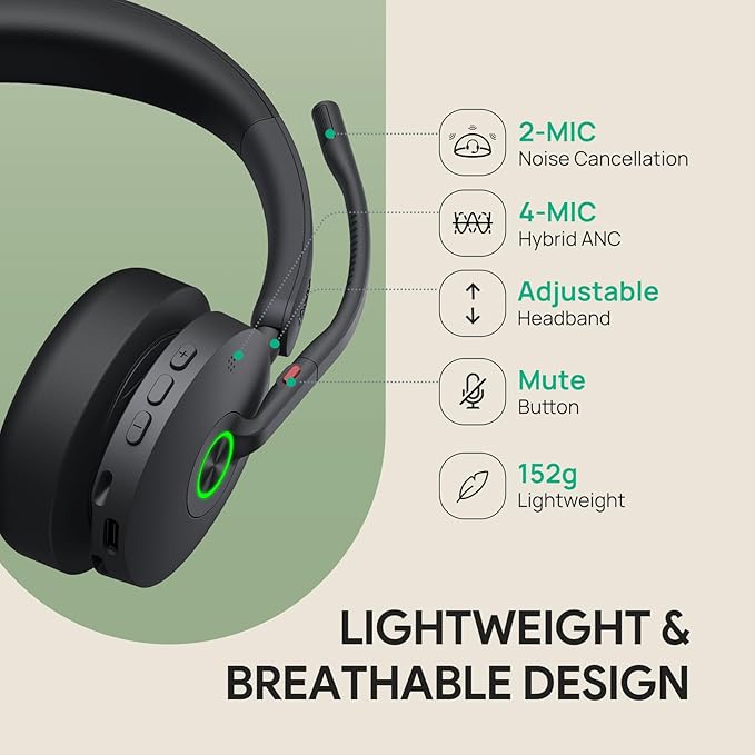 Yealink BH74 Active Noise Canceling Wireless Headset - Image 3