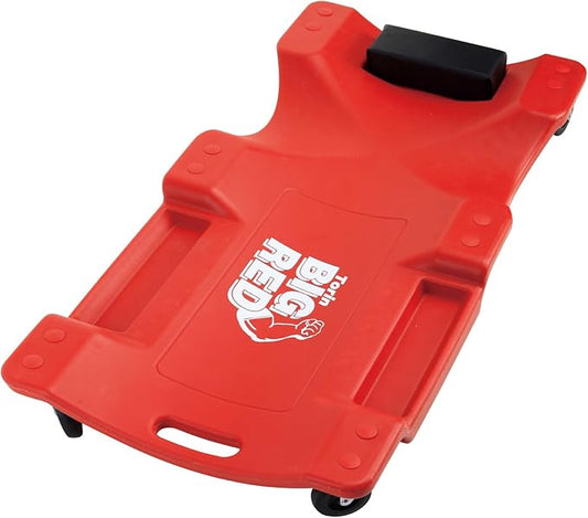 Big RED Plastic Rolling Garage/Shop Creeper: Dual Tool Trays and 6 Casters by BIGRED