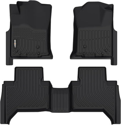 GINOWY- Floor Mats for Toyota Tacoma 2005-2015 Double Cab TPE All Weather by GINOWY