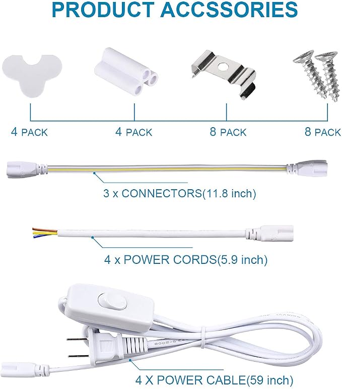 4FT LED Shop Light Fixture, 60W 6500lm 5000K Clear, T8 Integrated LED Tube - Image 4