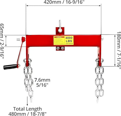 Engine Hoist 2 TON Folding Hydraulic Engine Motor Hoist - Image 4