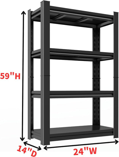 Garage Shelving Unit, Heavy Duty 4-Tier Adjustable Storage Shelf, Steel Shelving - Image 3