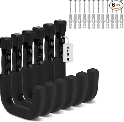 SEDY 6-Piece Heavy Duty Garage Storage Hooks, Wall Mount J Utility Hooks Holds by SEDY